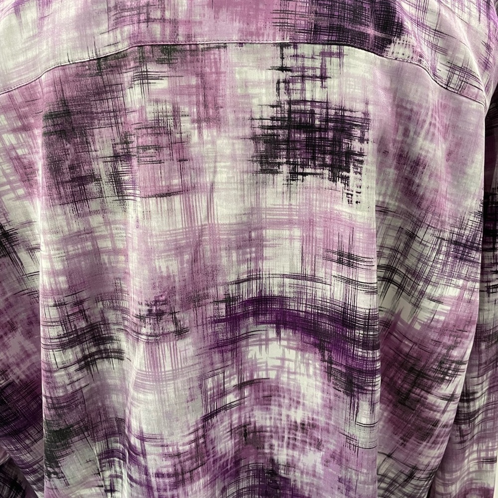 Chico's Purple Button Down blurred plaid shirt - Picture 2 of 5